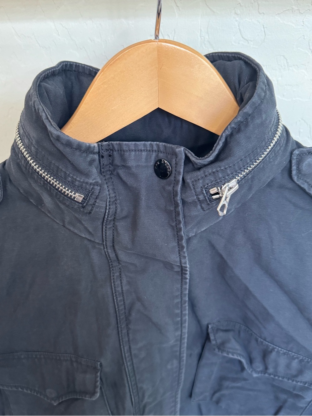 rag & bone New York Black M65 Military Field Jacket Cotton Packable Hood Size L - Picture 6 of 8